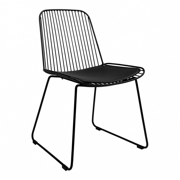 Krzesło miles czarne - metal, ekoskóra kod: MC-176