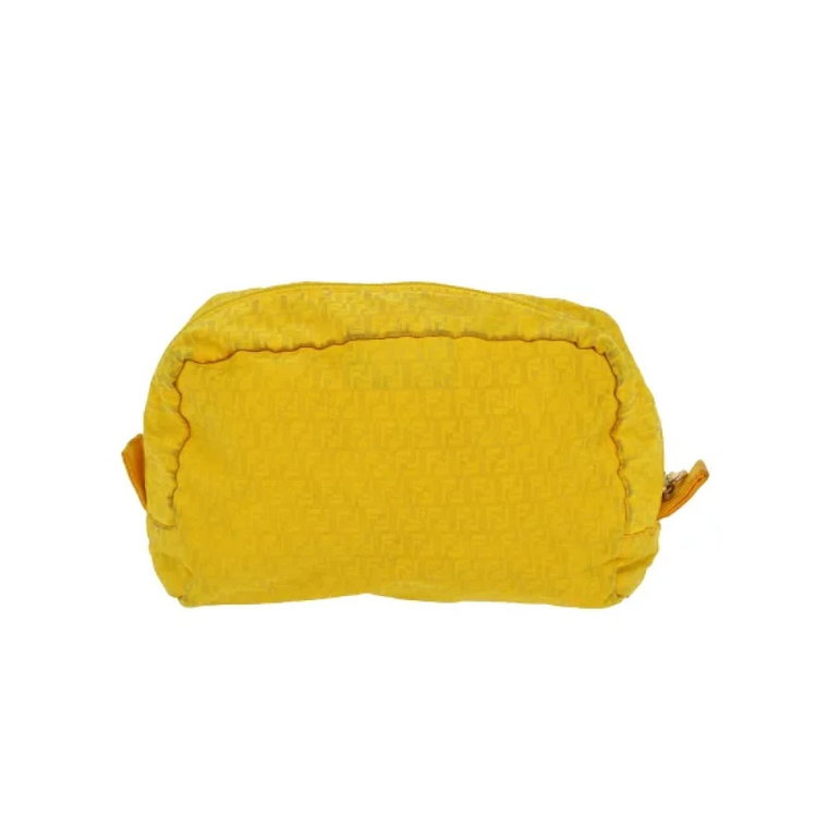 Używany Żółty Portfel z Kanwy Fendi Vintage
