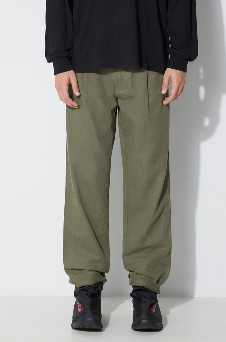 Maharishi spodnie U.S. Chino Loose męskie kolor zielony proste 4604.OLIVE