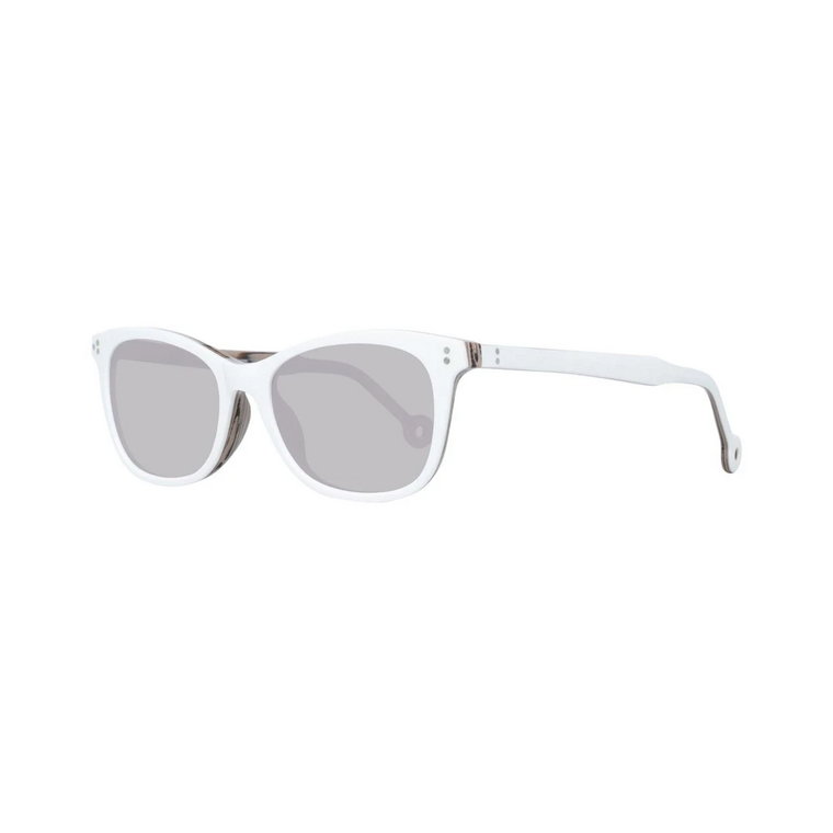 Białe Okrągłe Okulary Przeciwsłoneczne z Brązowymi Szkłami Gradientowymi Hally & Son