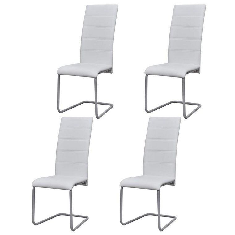 Krzesła do jadalni vidaXL, wspornikowe, 4 sztuki, białe, 41x52,5x102,5 cm