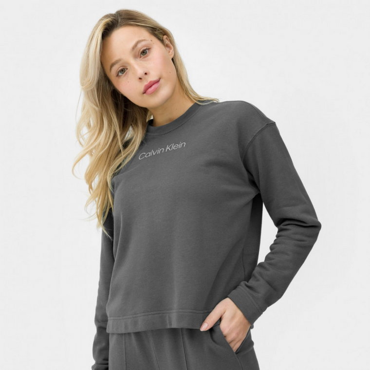 Damska bluza dresowa nierozpinana bez kaptura Calvin Klein Sweaters 00GWS3W301 - grafitowa