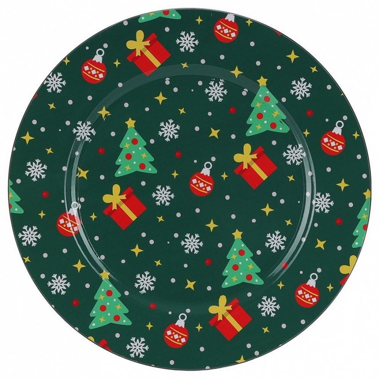 Podtalerz świąteczny dekoracyjny / podkładka pod talerz zielona choinki 33 cm kod: O-139217-Z