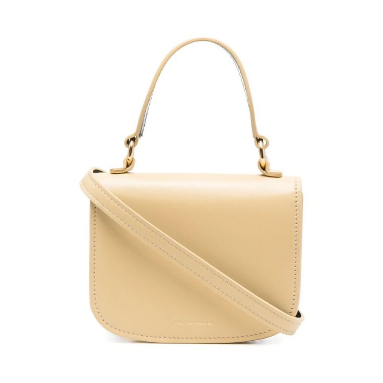 Beige Logo-Plaque Tote Bag Jil Sander