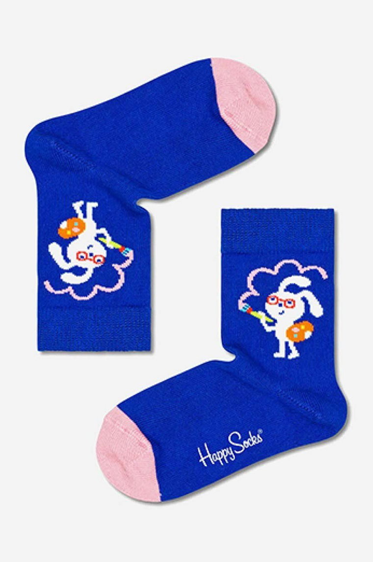 Happy Socks skarpetki Painting Bunny kolor niebieski Skarpetki dziecięce Happy Socks Painting Bunny KPBN01-6300