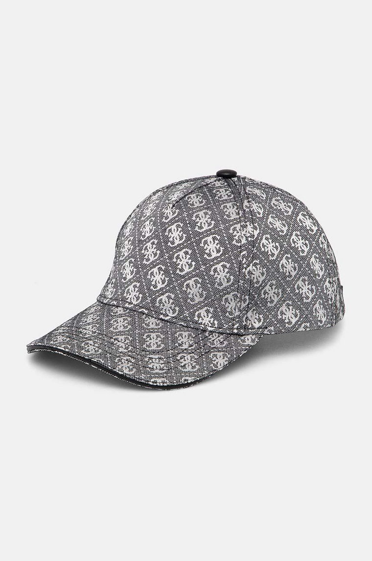 Guess czapka z daszkiem kolor czarny wzorzysta AW5155 POL03
