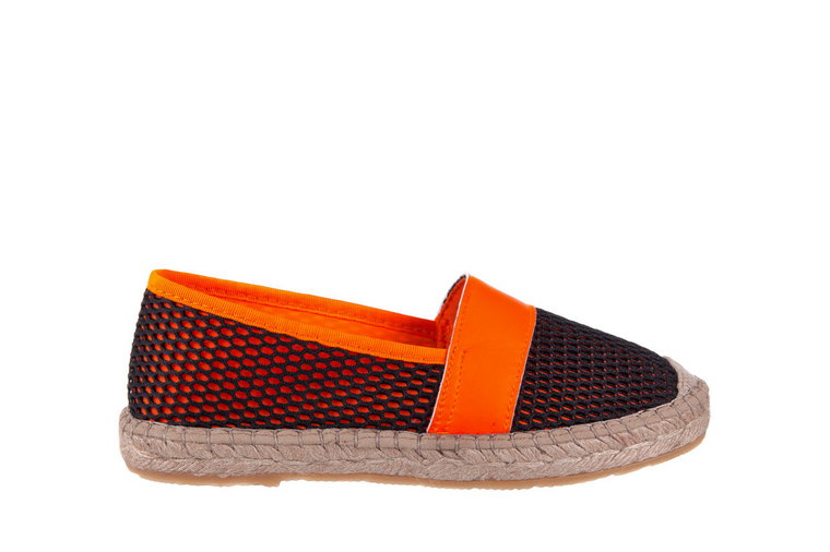 Espadryle Bayla-115 104130 Naranja, Czarny/ Pomarańczowy, Materiał