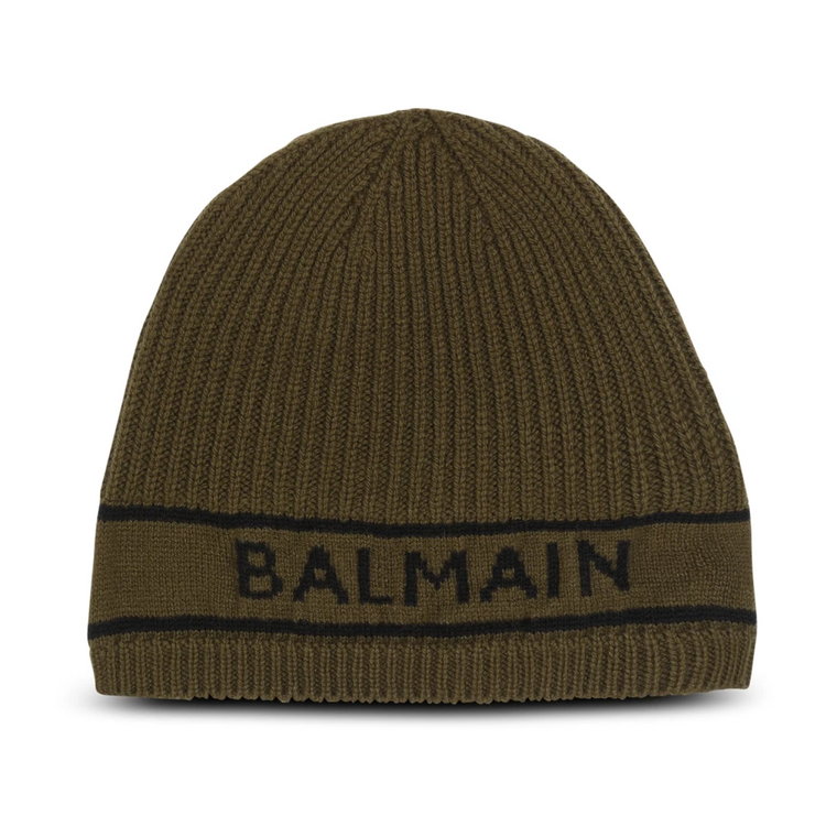 logo embroidered wool hat Balmain