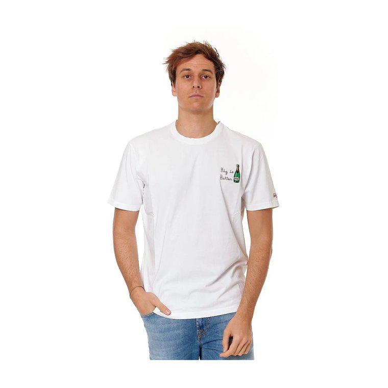 Biała Bawełniana Koszulka z Modelem Portofino MC2 Saint Barth
