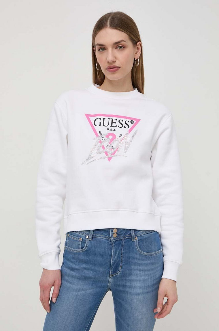 Guess bluza damska kolor biały z aplikacją W4RQ96 KB681