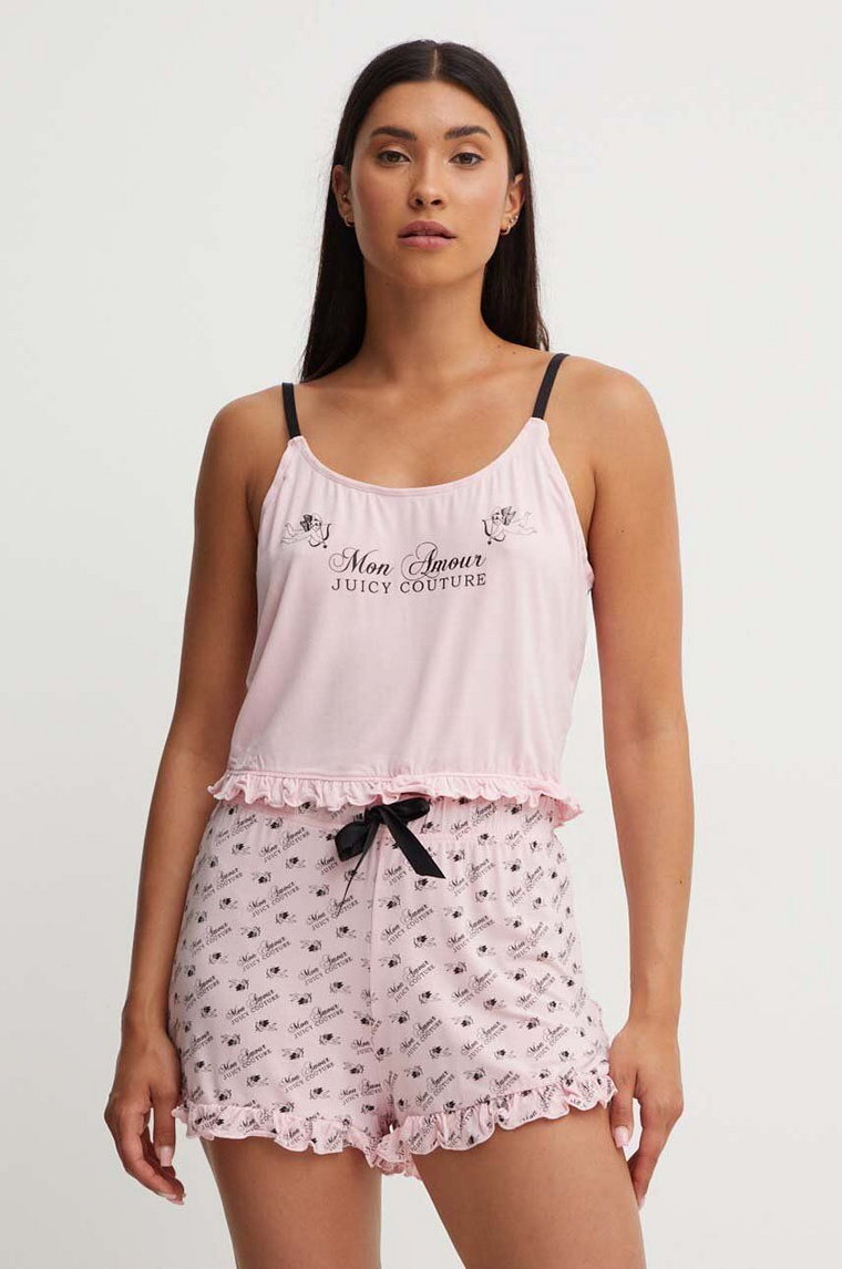 Juicy Couture szorty piżamowe CHERUB FELIX SHORTS damskie kolor różowy JCLPB224509