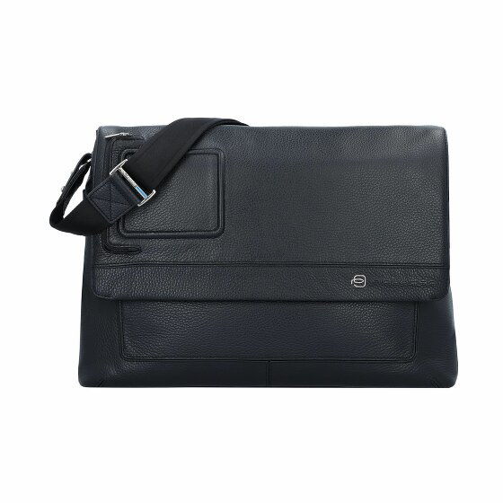 Piquadro Vibe Briefcase Messenger Skórzany 41 cm Komora na laptopa black