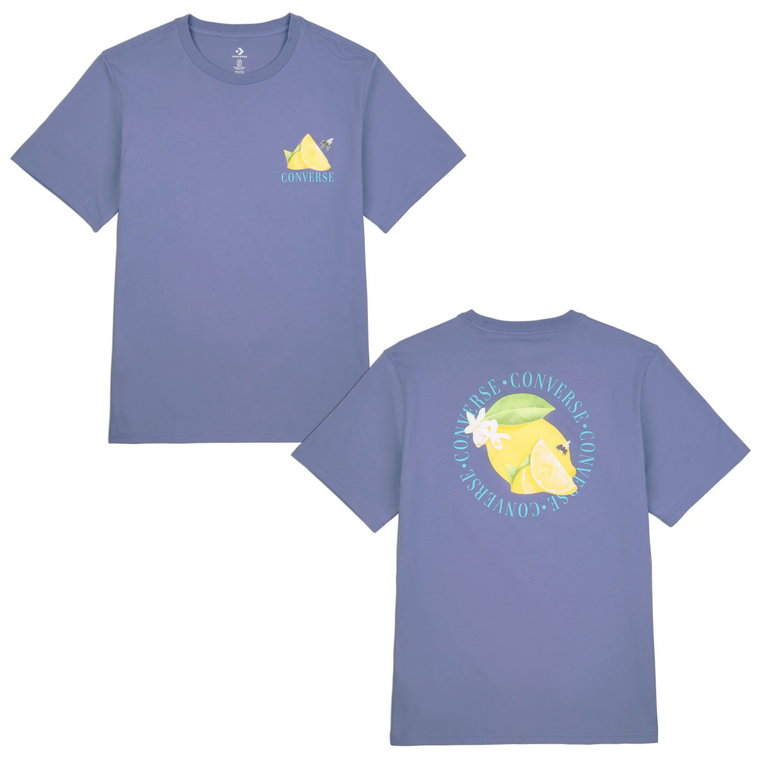 Męski t-shirt z nadrukiem uniseks CONVERSE Fresh Lemon Tee - niebieski
