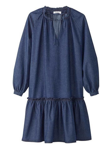 Hessnatur Sukienka dżinsowa w kolorze niebieskim