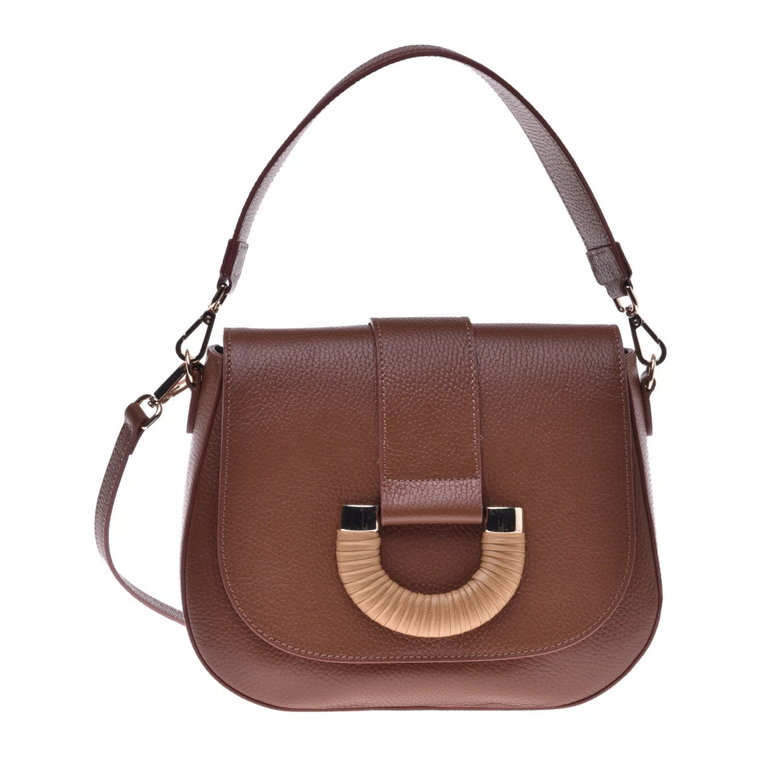 Handbag in tan tumbled leather Baldinini