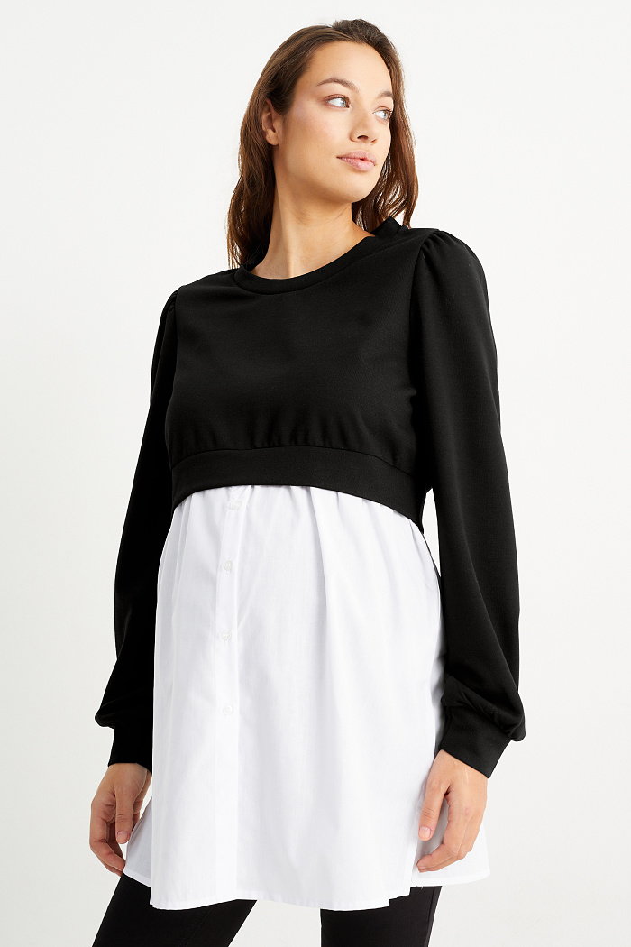 C&A Bluza ciążowa-styl 2 w 1, Czarny, Rozmiar: XL