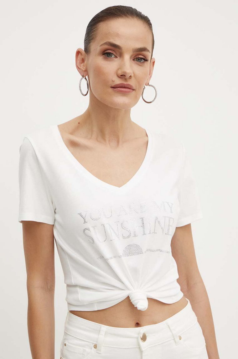 Morgan t-shirt DSHINE damski kolor biały