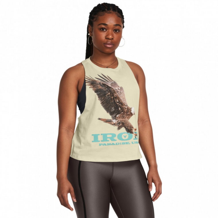 Damski top treningowy Under Armour Project Rock Balance Tank - beżowy