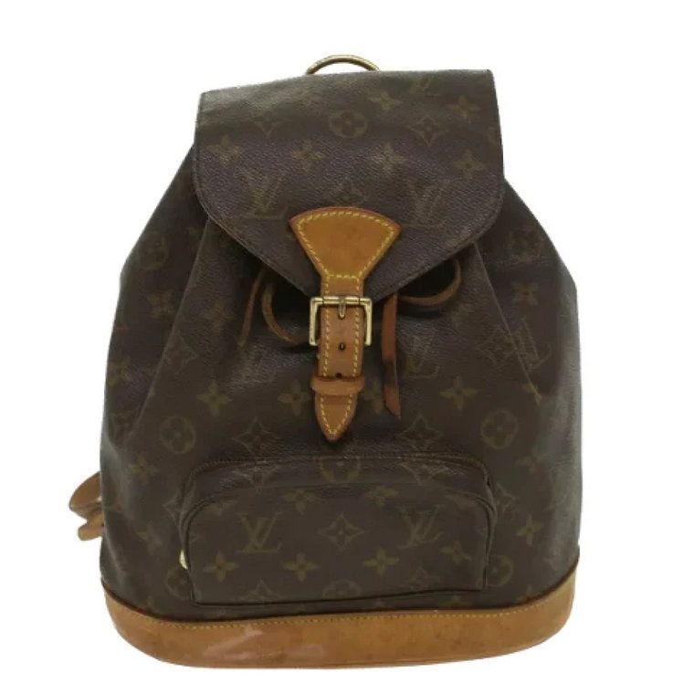 Używany Brązowy Materiałowy Plecak Louis Vuitton Montsouris Louis Vuitton Vintage