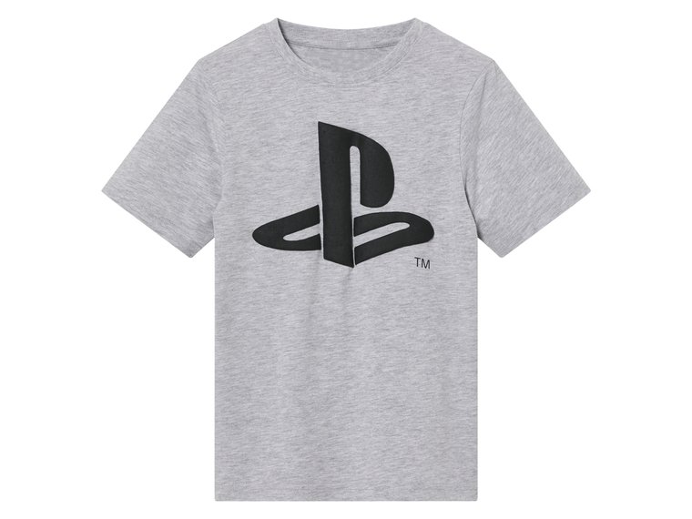 T-shirt dziecięcy z nadrukiem (PlayStation/ szary, 134-140)