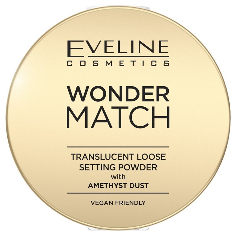 Eveline Wonder Match - Utrwalający transparentny puder sypki z ametystowym pyłem 5g