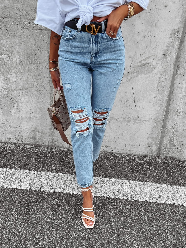 Spodnie jeansowe damskie OLAVOGA VERTI 2023 jasnoniebieskie