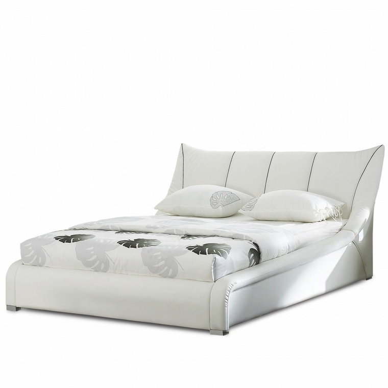 Łóżko białe skórzane 140 x 200 cm NANTES kod: 4251682218061