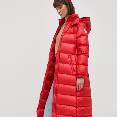Twinset kurtka puchowa damska kolor czerwony zimowa