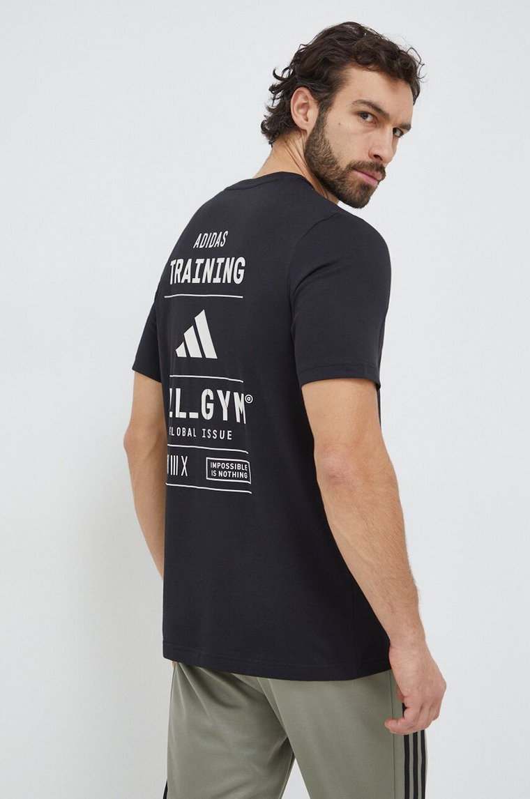 adidas Performance t-shirt treningowy kolor czarny z nadrukiem IT1497