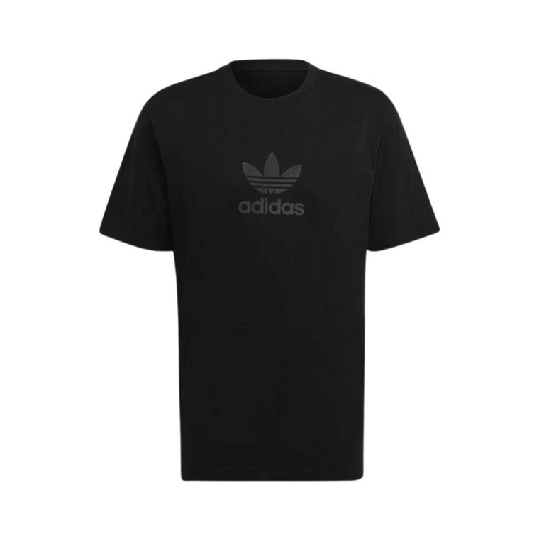 Czarna Męska Koszulka z Odważnym Nadrukiem Adidas Originals