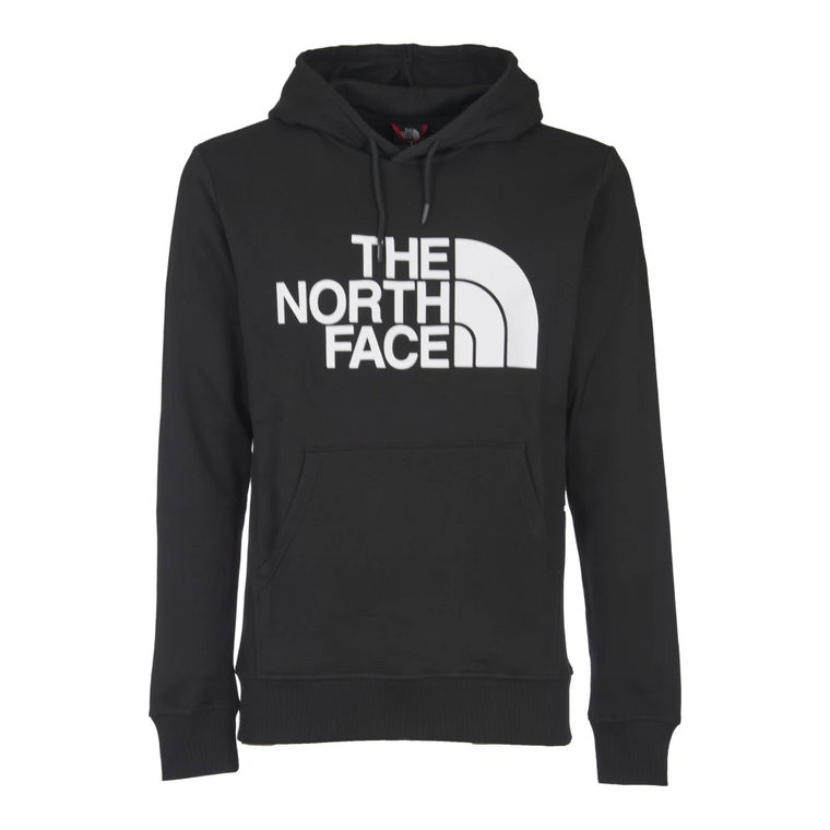 Czarne Swetry z Nadrukiem na Kapturze The North Face