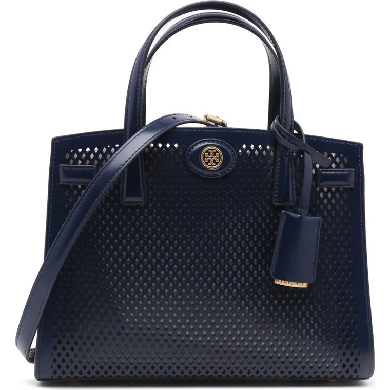 TORY BURCH Skórzany kuferek robinson perforated small