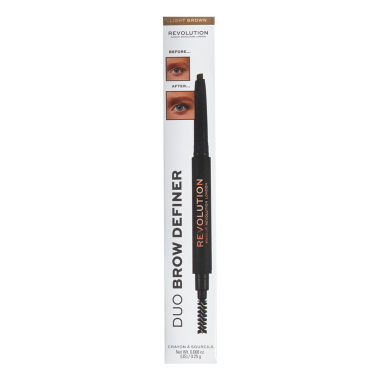 MAKEUP REVOLUTION Duo Brow Definer Pencil Kredka do brwi Light Brown 0,3g