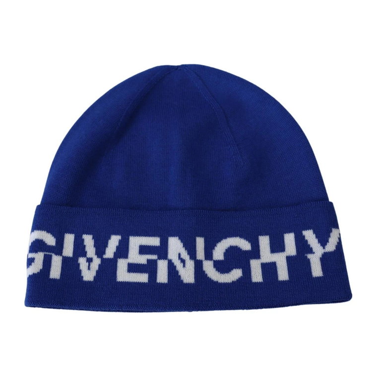 Blue Wool Uni Winter Warm Beanie Hat Givenchy