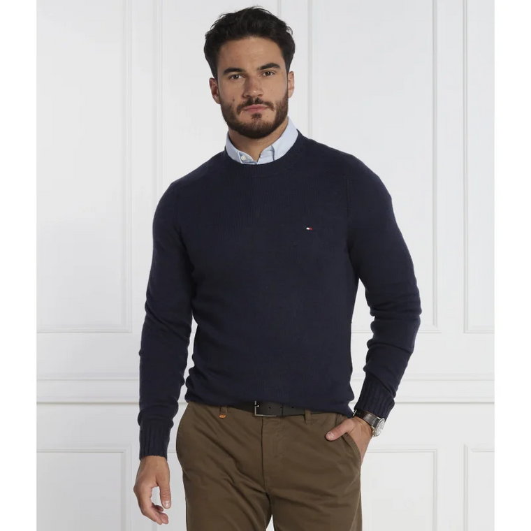 Tommy Hilfiger Wełniany sweter MULTI HTR MERINO CREW NECK | Regular Fit