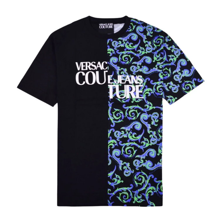 Luksusowy T-shirt z Logo dla Mężczyzn Versace Jeans Couture