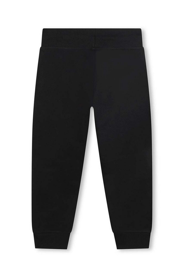 HUGO spodnie dresowe bawełniane dziecięce kolor czarny z nadrukiem