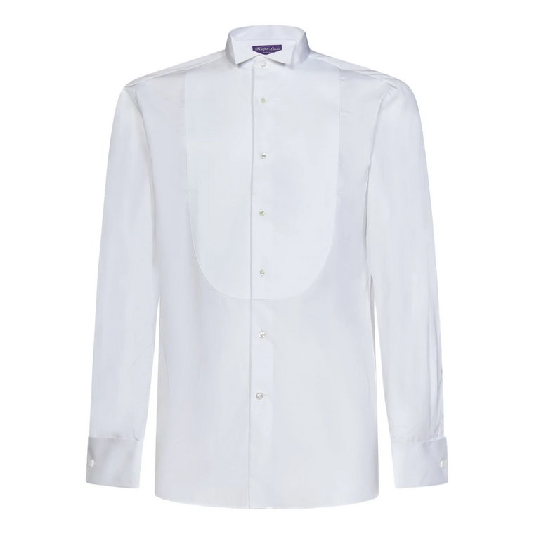 Biała Bawełniana Koszula Smokingowa z Francuskimi Mankietami Ralph Lauren