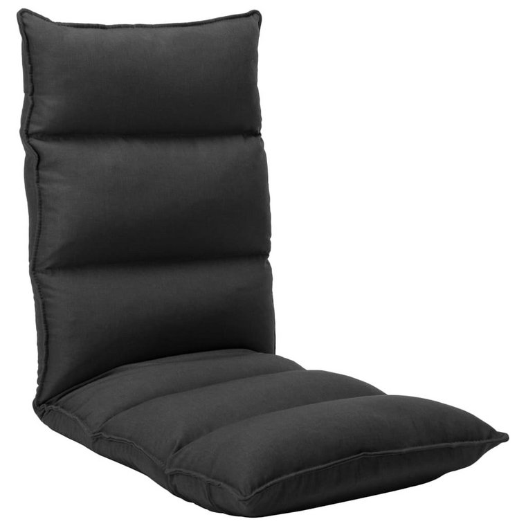 Składane krzesło podłogowe, czarne, tkanina