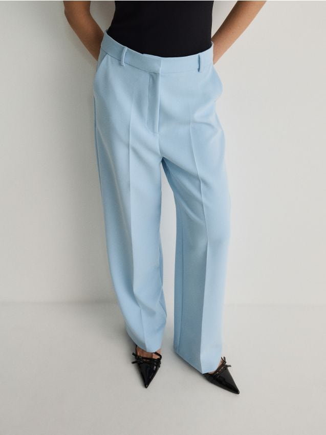 Reserved - Spodnie z kantem - jasnoniebieski
