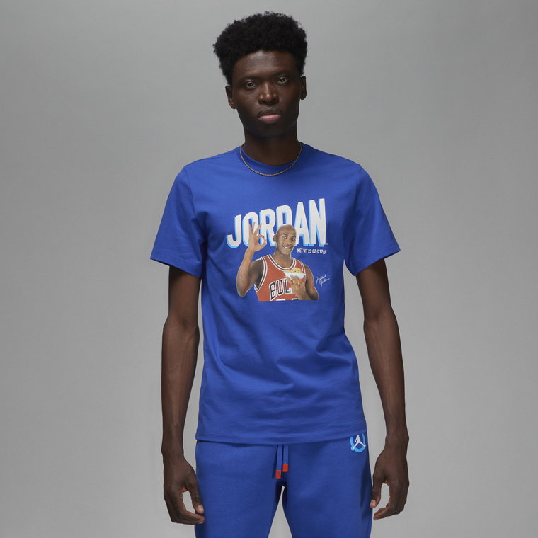 Męski T-shirt z nadrukiem Jordan Flight MVP - Niebieski