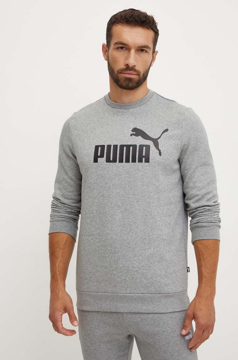 Puma bluza męska kolor szary z nadrukiem