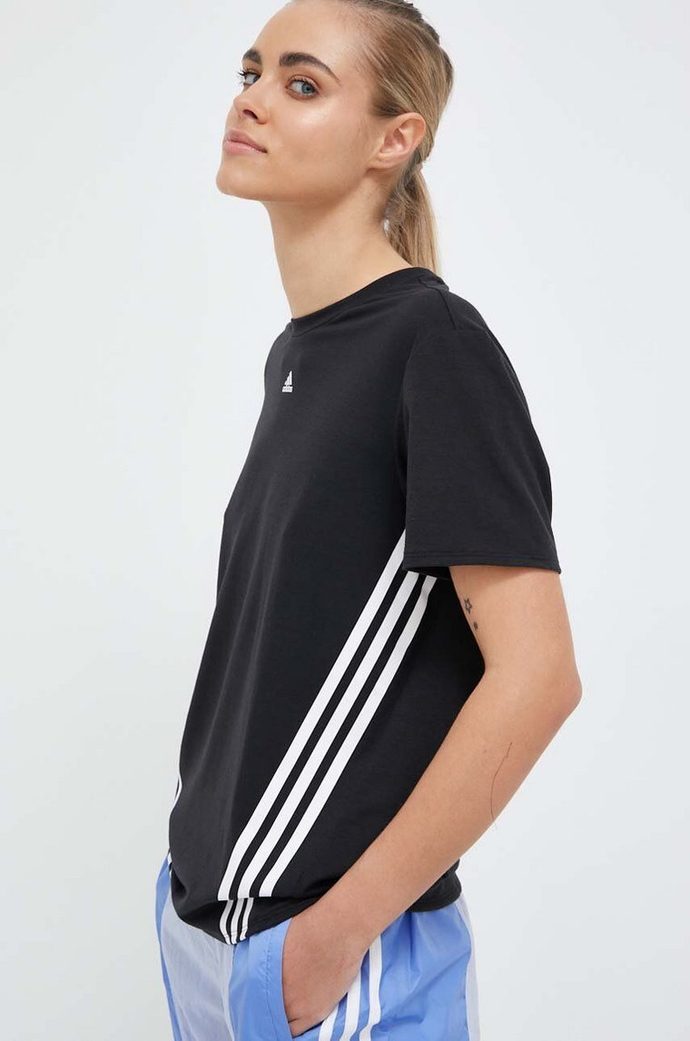 adidas Performance t-shirt treningowy Train Icons 3-Stripes kolor czarny