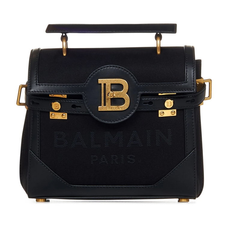 Czarna torebka B-Buzz 23 z logo Balmain