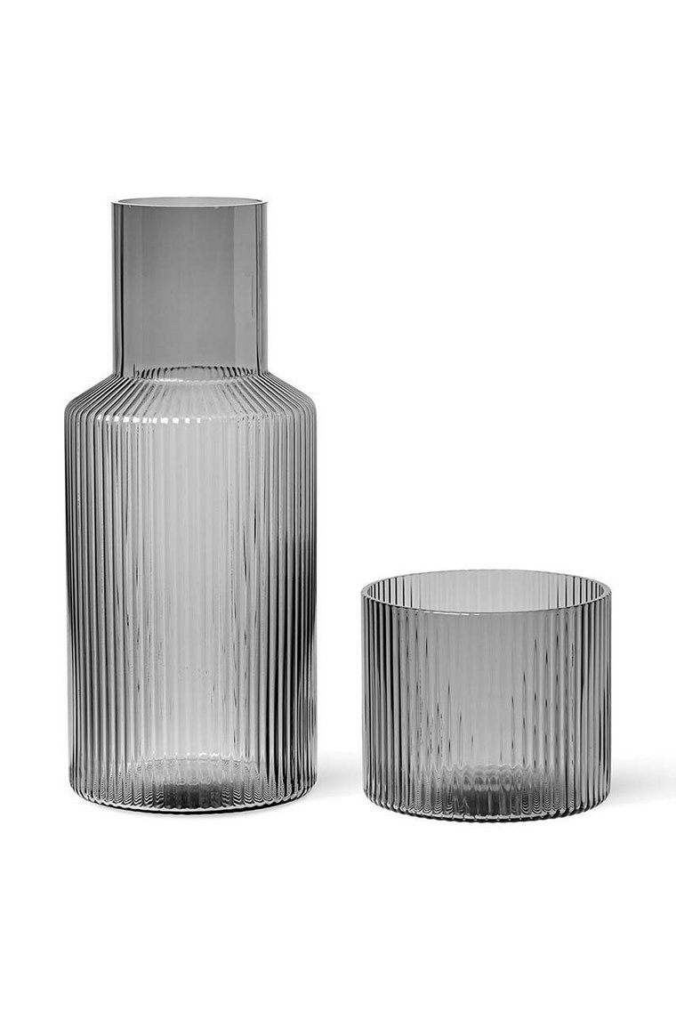 ferm LIVING karafka ze szklanką Ripple Small Carafe Set