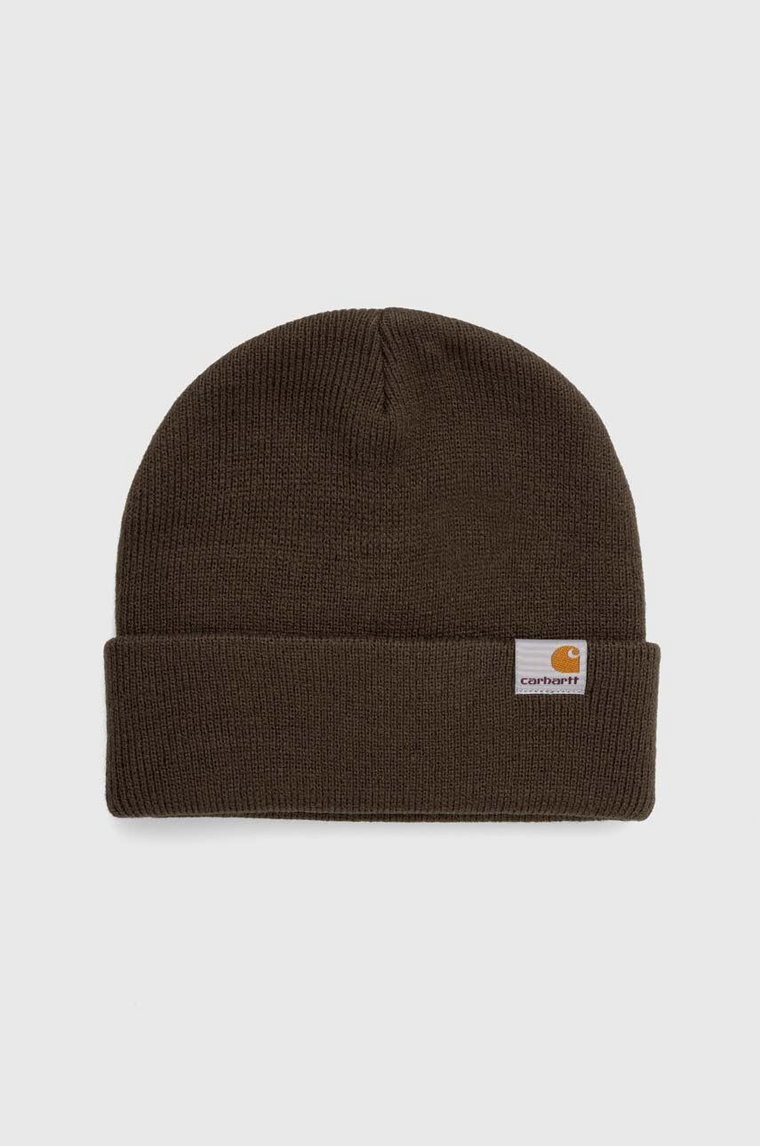 Carhartt WIP czapka Stratus Hat Low kolor zielony z grubej dzianiny I025741.63XX