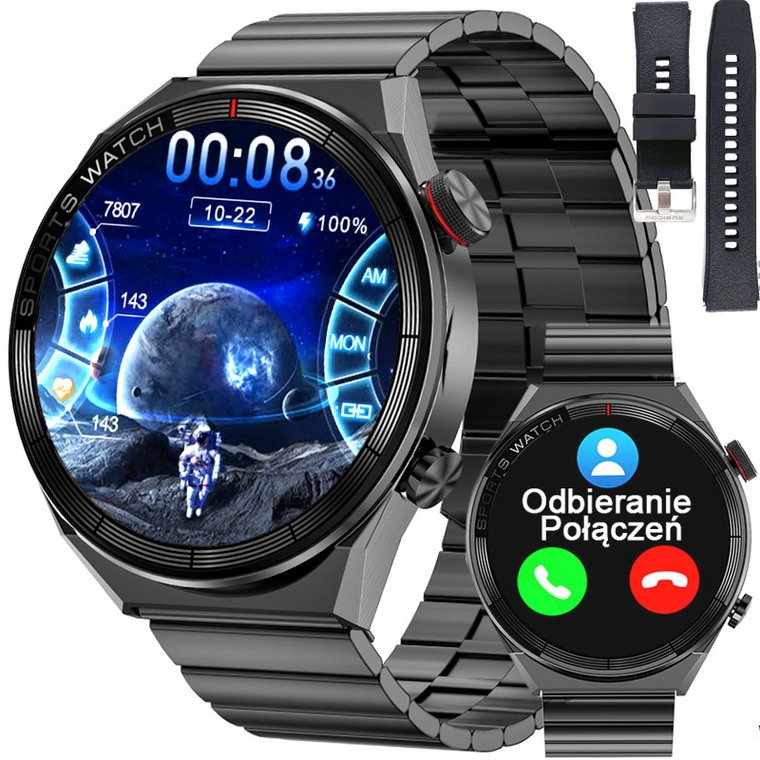 Zegarek męski Smartwatch Rubicon Rozmowy Kroki Sms