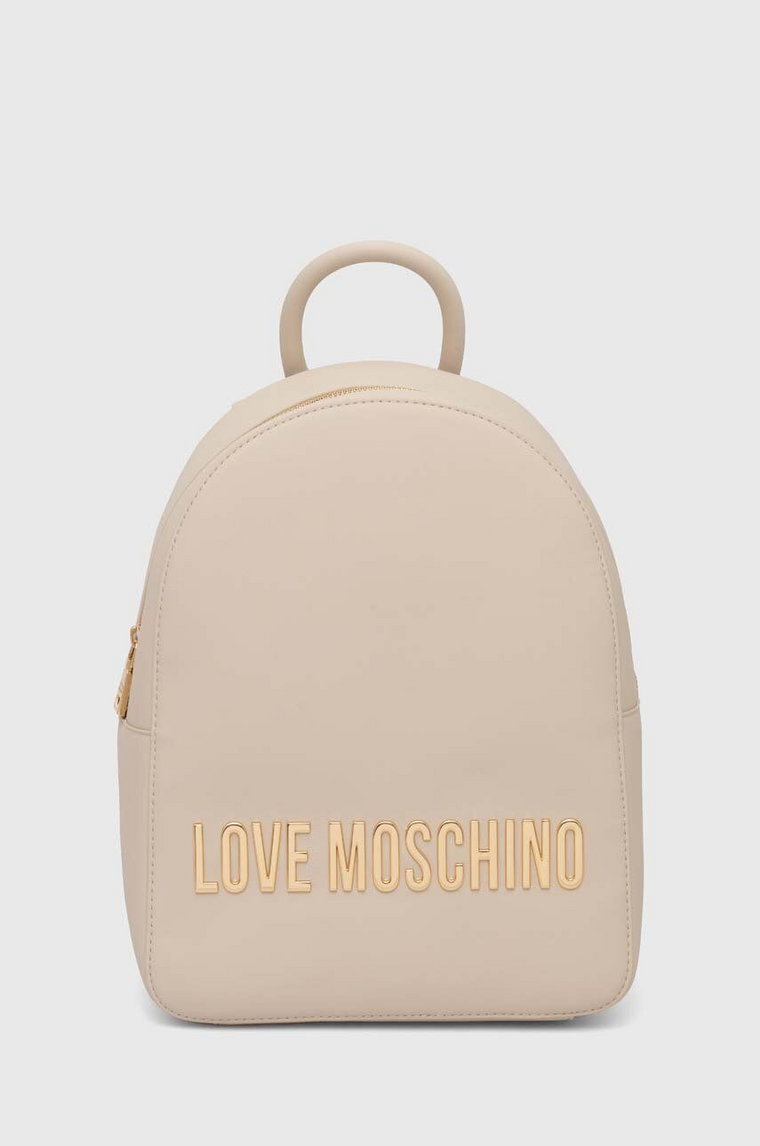 Love Moschino plecak damski kolor beżowy mały z aplikacją JC4193PP1LKD0000