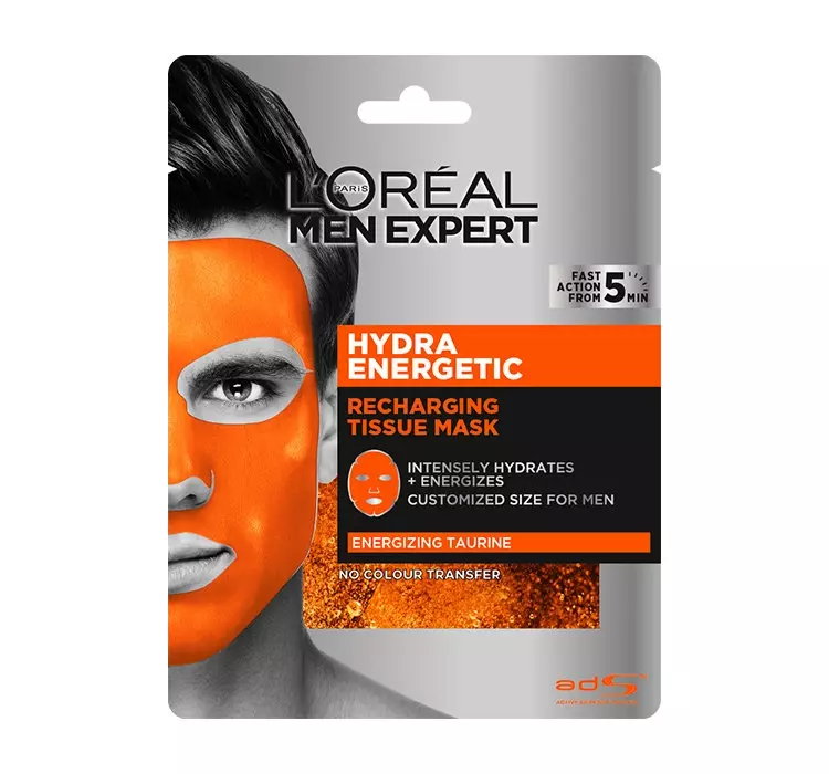 LOREAL MEN EXPERT HYDRA ENERGETIC ENERGETYZUJĄCA MASKA W PŁACHCIE 30G