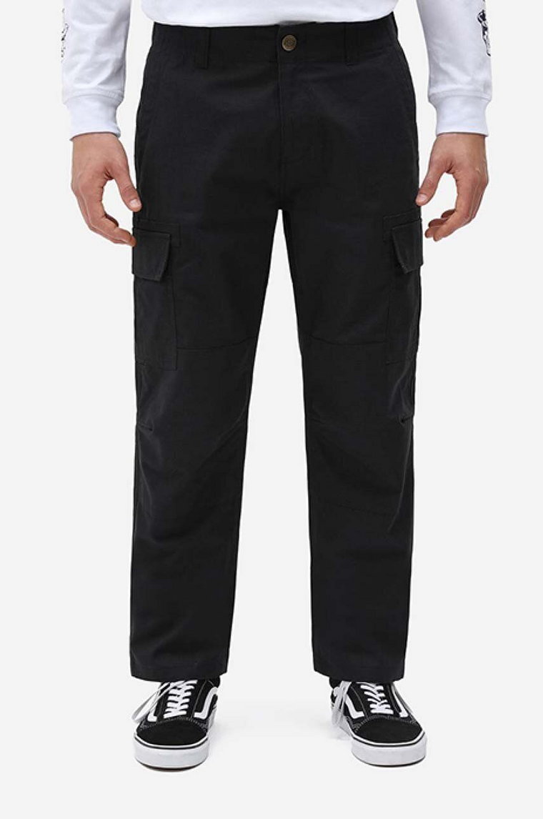 Dickies spodnie bawełniane kolor czarny w fasonie cargo DK0A4XDUBLK-BLACK